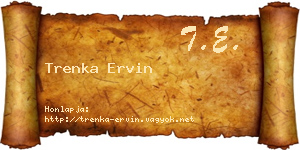 Trenka Ervin névjegykártya