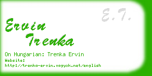 ervin trenka business card